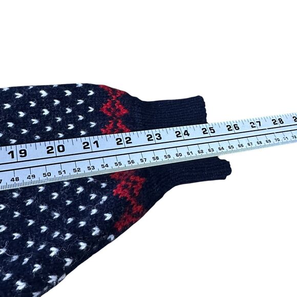 Vintage Rauma Christmas Cardigan Sweater Men's Medium Blue Red Deer Wool READ - Picture 7 of 12